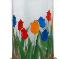 Vent léger, motif tulipe, 22x12 cm f. Jardin, décoration