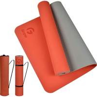 Gruper Yoga Mat Non-Slip TPE Training Mat, Non-Slip Fitness Mat + Carry Strap + Bag, Gym Mat (183 x 61 x 0.6 cm)