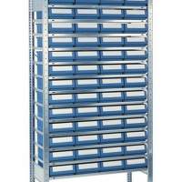 Add-on shelf H2000xW1000xD300mm 14 shelves 56 boxes size. 2 blue