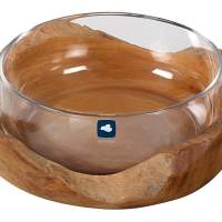 LEONARDO decorative bowl with teak base