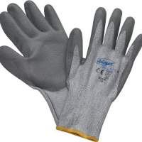 Cut resistant gloves G.8 gray with PU coating EN388, 12 pairs