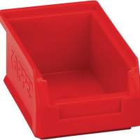 Storage bin size 7 red L.160xW.105xH.75mm for slotted panel