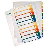 Leitz register 12930000 DIN A4 1-10 full height PP colored/transparent