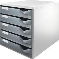 Leitz drawer box 52800089 DIN A4 5 drawers light grey/dark grey
