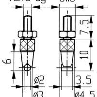 Messeinsatz D.2mm Zylinder horizontal HM Gewinde M2,5 f.Messuhren