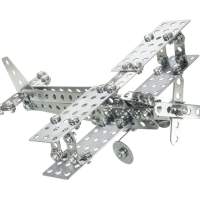 Metal construction kit biplane/propeller aircraft
