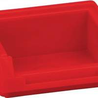 Storage bin size 8 red L.85xW.105xH.75mm for slotted panel