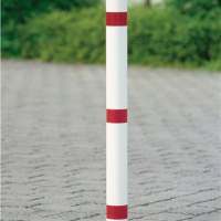 bollard steel e.g. Concrete D.76xH900mm red/white with pointed cap