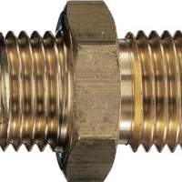 Double nipple short G 1/4 x G 1/4, brass with cone 45 degrees EN 560 6x6mm