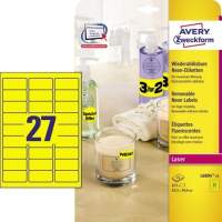 Avery Zweckform label L6004-25 63.5x29.6mm neon yellow 675 pcs./pack.