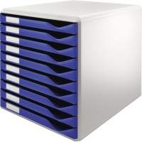 Leitz drawer box 52810035 DIN A4 10 drawers light grey/blue