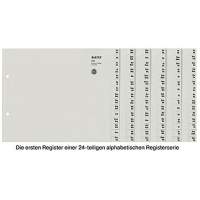 Leitz Registerserie 13240085 DIN A4 A-Z für 24 Ordner Tauenpapier grau