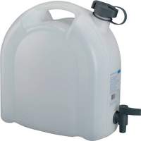 Water canister 10L white stackable PE with drain cock