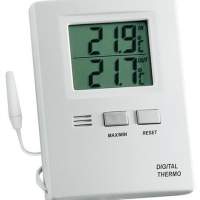 Thermometer elektronisch f.Innen u.Außen weiß H.85xB.60xT.15mm Kabel-L.3m