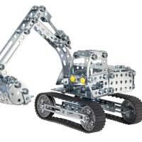 Metal construction kit excavator/crane truck