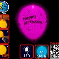 LED Leucht-Luftballons Happy Birthday, 1 Pack 4 Stück/Pack
