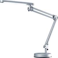Desk lamp alu.silver with base with bulb, projection max.670mm LED