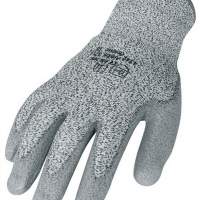 Cut protection gloves size 8 gray PU-coated EN388 CE, 10 pairs