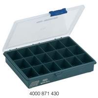 Assortment box W.240xD.195xH.43mm 18 compartments dark blue/transp. a.pp
