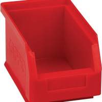 Storage bin size 6 red L.230xW.140xH.130mm for slotted panel