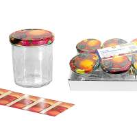 DOSEN-ZENTRALE faceted glass with lid 324ml pack of 6