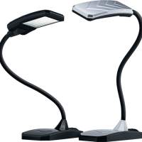 Desk lamp Ku.silver with base with bulb, projection max. 380mm LED