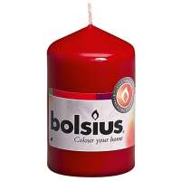 BOLSIUS pillar candle 7x5cm bordeaux pack of 15