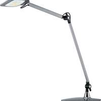 Desk lamp aluminum silver, with base, with LED
