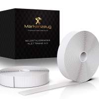 MARKENZEUG© Klettband Selbstklebend - Verbessertes Konzept 2021 I Klettband Weiß -gut