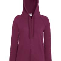 Ladies Lightweight Hooded Sweat Jacket, burgund 41, Gr. XS - S -XL -XXL, 48 Teile
