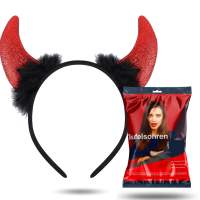 Teufelsohren Kopfbedeckung Teufelshörner Teufel Accessoire zu Kostüm Damen & Kinder an Fasching & Karneval & Halloween