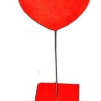 Supporto cuore rosso in legno con base 23 cm per decorazione o come regalo